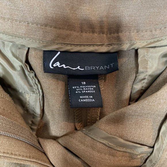 EUC Lane Bryant Dress Pants Size 18 Brown Dark Khaki 31" Inseam Straight Leg - Picture 4 of 4